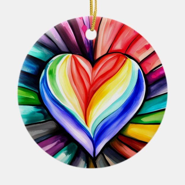Liebe und Frieden Keramik Ornament (Vorne)