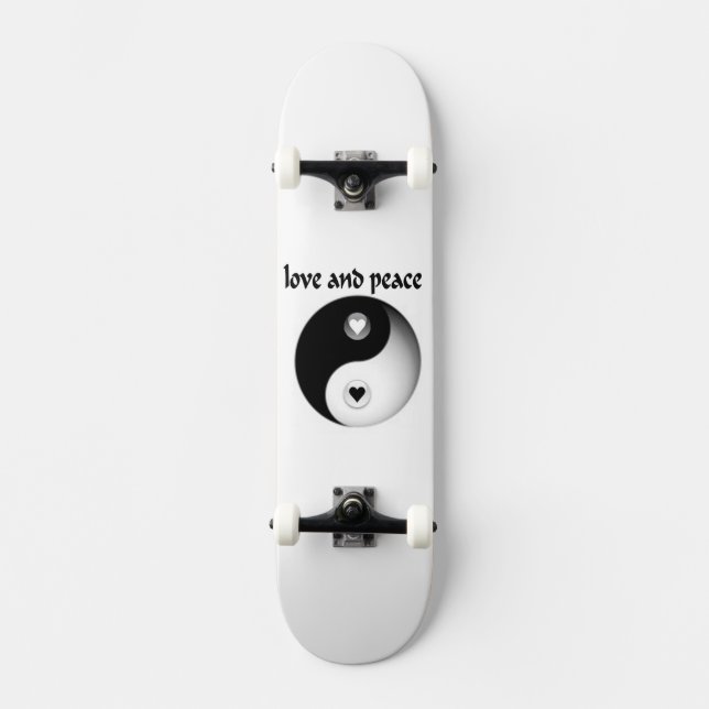 Liebe und Frieden Skateboard (Vorderseite)
