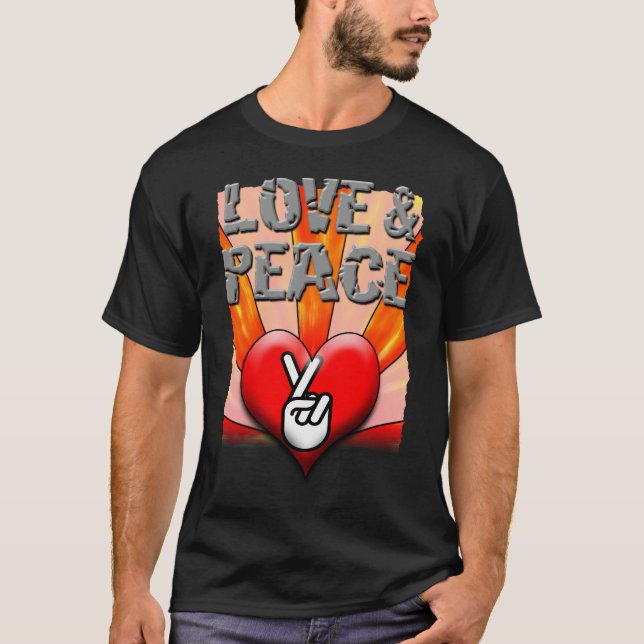 Liebe und Frieden T - Shirt (Vorderseite)
