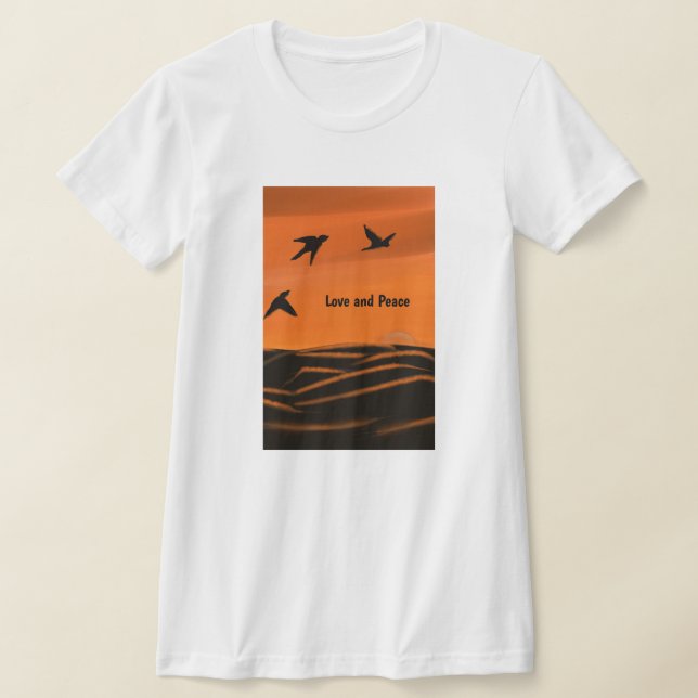 Liebe und Frieden T - Shirt der Frauen (Ablage )