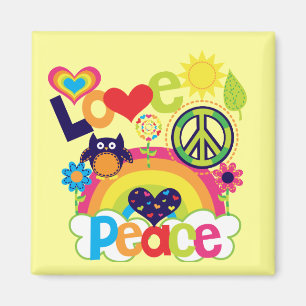 Liebe und Friedensbaby Magnet