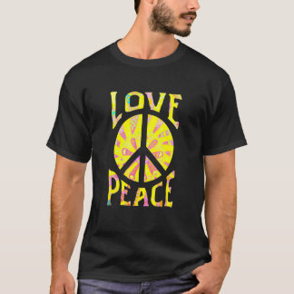 Liebe und Friedenssymbol Leichter 60er und 70er -  T-Shirt