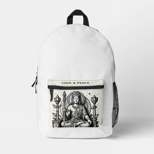 Liebe und friedliche Ruhe Bedruckter Rucksack (Vorderseite)