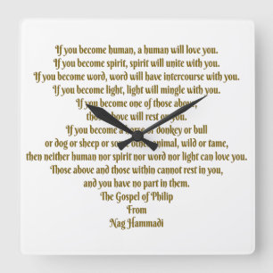 Liebe und Geist Quadratische Wanduhr