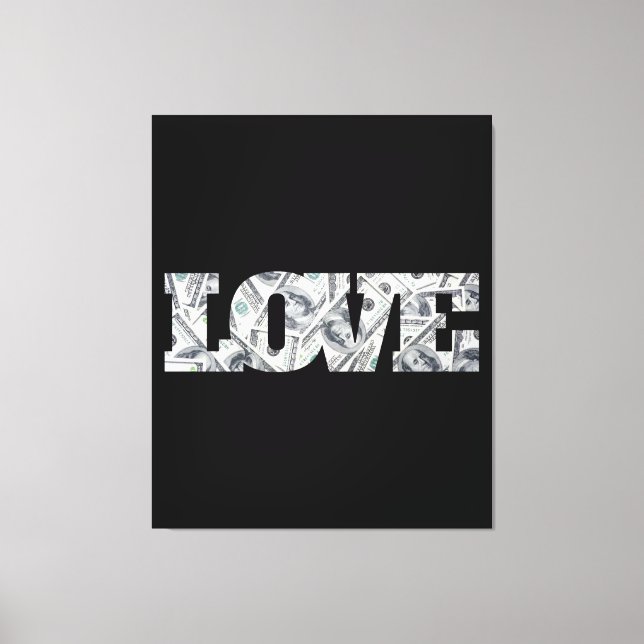 Liebe und Geldmauer Leinwanddruck (Vorderseite)
