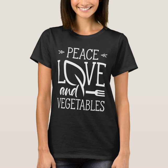 Liebe und Gemüse Vegetarier Garten Veggie T-Shirt (Vorderseite)