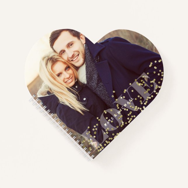 Liebe und Glitzern Foto Notizbuch (Vorderseite)