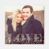 Liebe und Glitzern Modernes Monogramm-Foto