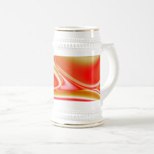 Liebe und Gold Abstrakt 3D Rainbowart Bierglas