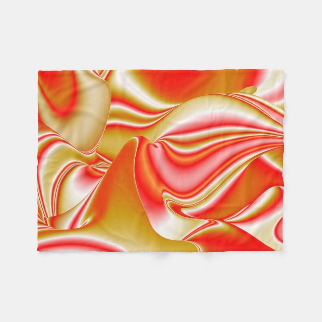 Liebe und Gold Abstrakt 3D Rainbowart Fleecedecke (Vorderseite (Horizontal))