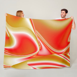 Liebe und Gold Abstrakt 3D Rainbowart Fleecedecke