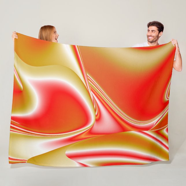 Liebe und Gold Abstrakt 3D Rainbowart Fleecedecke (Beispiel)
