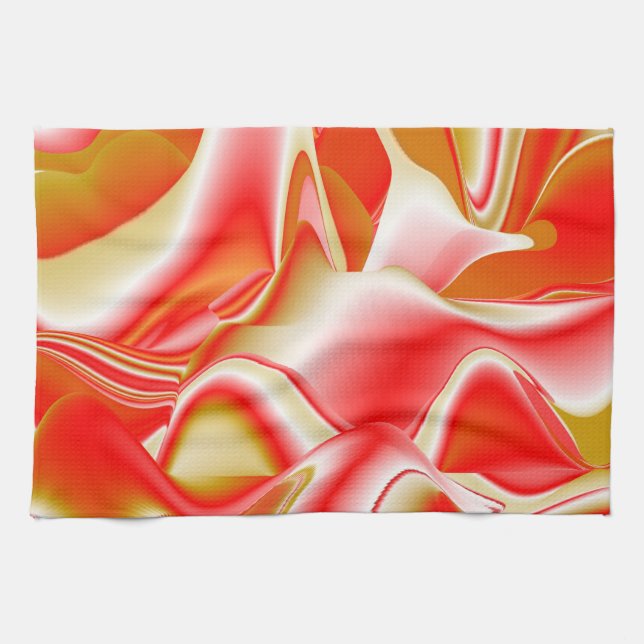 Liebe und Gold Abstrakt 3D Rainbowart Geschirrtuch (Horizontal)