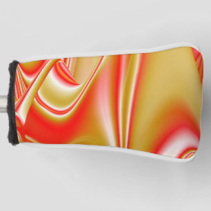 Liebe und Gold Abstrakt 3D Rainbowart Golf Headcover