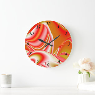 Liebe und Gold Abstrakt 3D Rainbowart Große Wanduhr