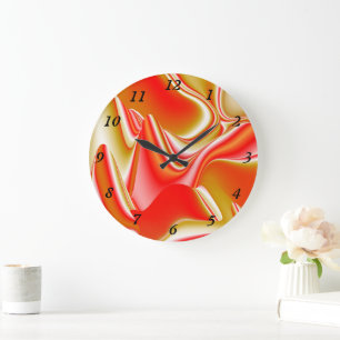 Liebe und Gold Abstrakt 3D Rainbowart Große Wanduhr