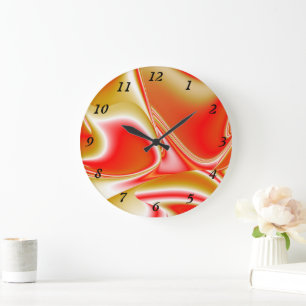 Liebe und Gold Abstrakt 3D Rainbowart Große Wanduhr