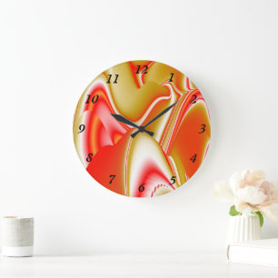 Liebe und Gold Abstrakt 3D Rainbowart Große Wanduhr