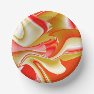 Liebe und Gold Abstrakt 3D Rainbowart Pappteller