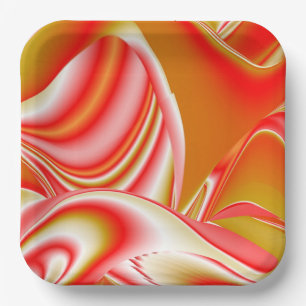 Liebe und Gold Abstrakt 3D Rainbowart Pappteller