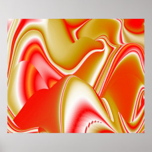 Liebe und Gold Abstrakt 3D Rainbowart Poster