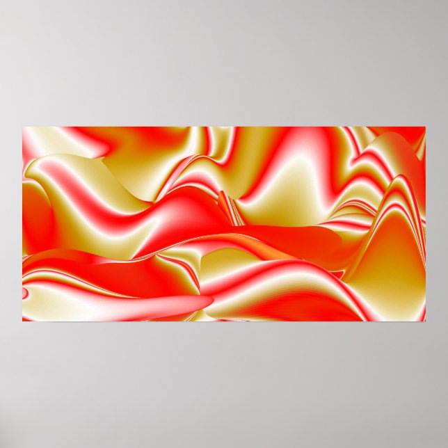 Liebe und Gold Abstrakt 3D Rainbowart Poster (Vorne)