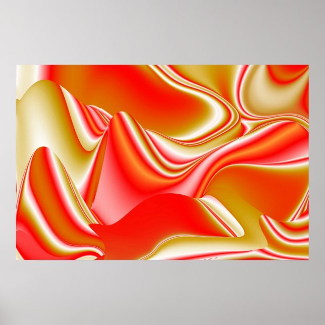 Liebe und Gold Abstrakt 3D Rainbowart Poster (Vorne)