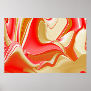 Liebe und Gold Abstrakt 3D Rainbowart Poster