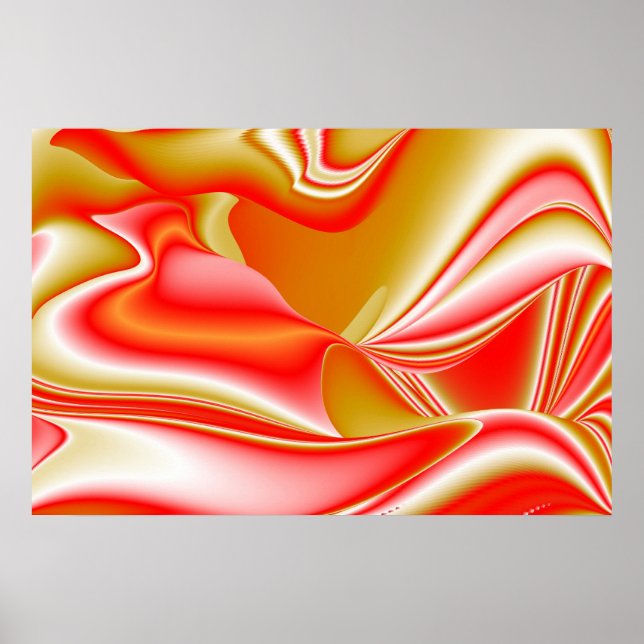 Liebe und Gold Abstrakt 3D Rainbowart Poster (Vorne)