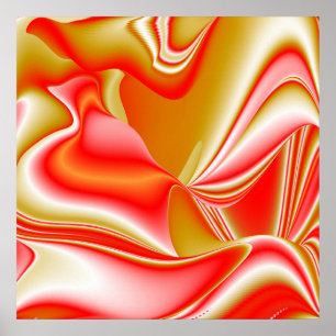 Liebe und Gold Abstrakt 3D Rainbowart Poster