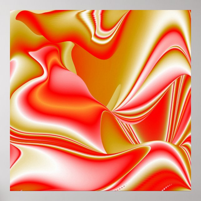 Liebe und Gold Abstrakt 3D Rainbowart Poster (Vorne)