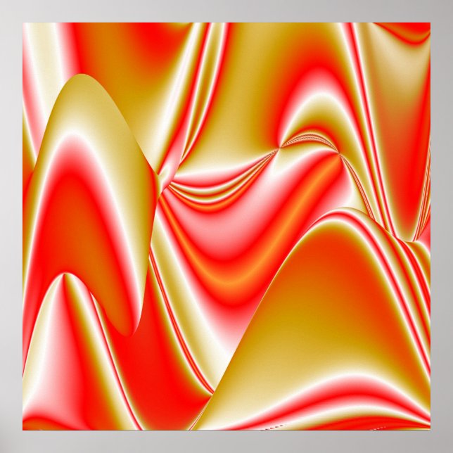 Liebe und Gold Abstrakt 3D Rainbowart Poster (Vorne)