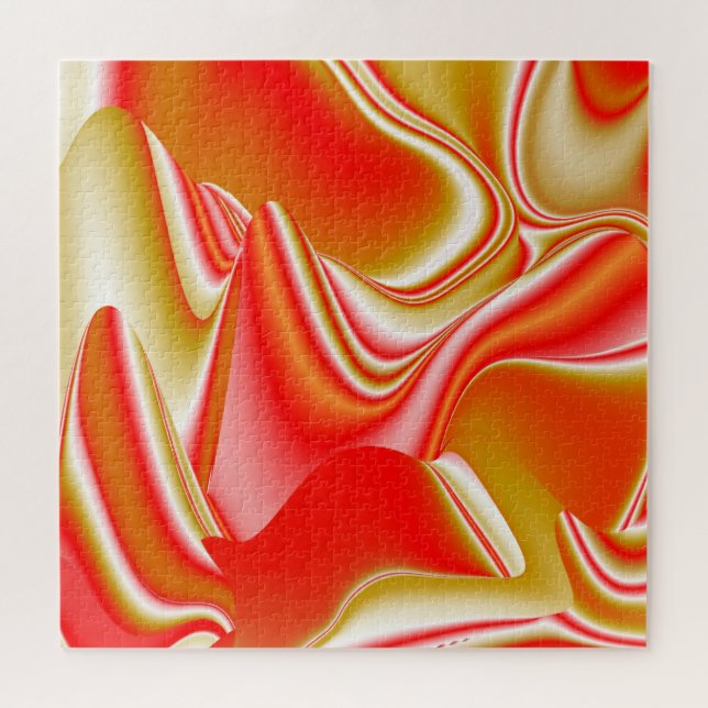 Liebe und Gold Abstrakt 3D Rainbowart Puzzle (Horizontal)