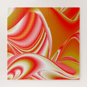 Liebe und Gold Abstrakt 3D Rainbowart Puzzle