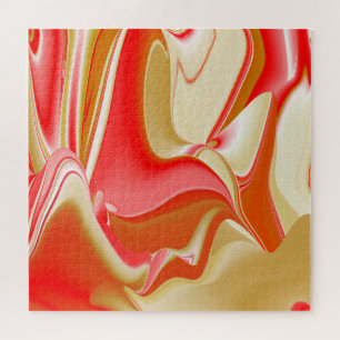 Liebe und Gold Abstrakt 3D Rainbowart Puzzle