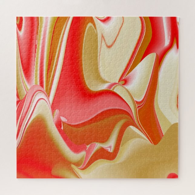 Liebe und Gold Abstrakt 3D Rainbowart Puzzle (Horizontal)