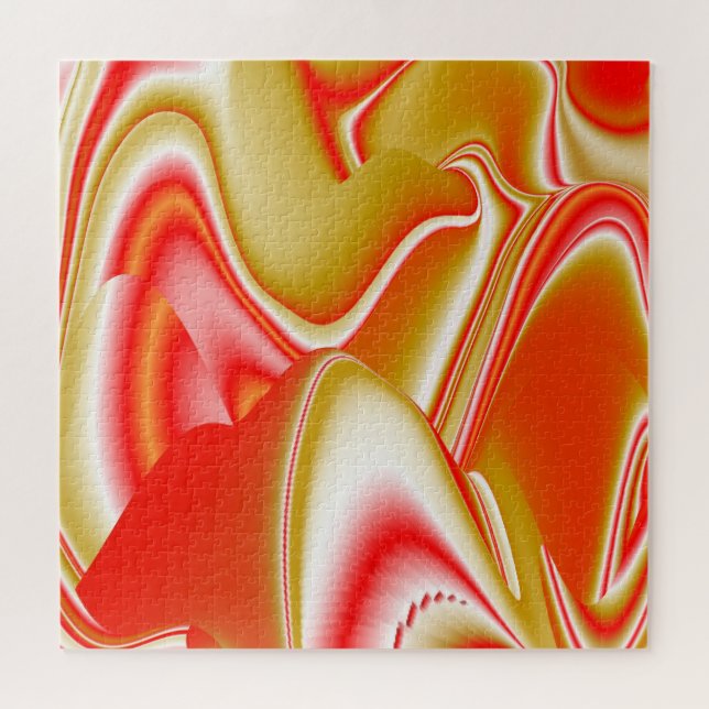 Liebe und Gold Abstrakt 3D Rainbowart Puzzle (Horizontal)