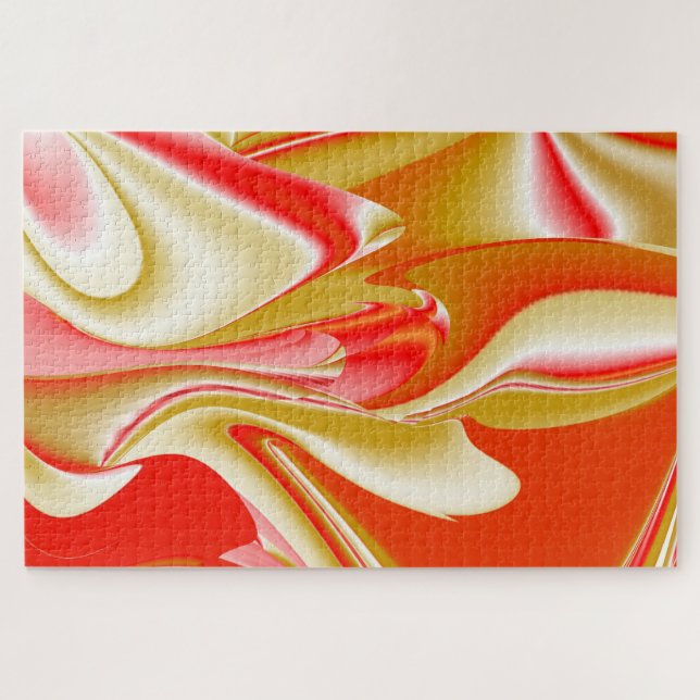 Liebe und Gold Abstrakt 3D Rainbowart Puzzle (Horizontal)