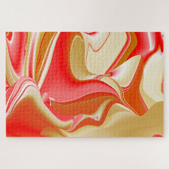 Liebe und Gold Abstrakt 3D Rainbowart Puzzle (Horizontal)