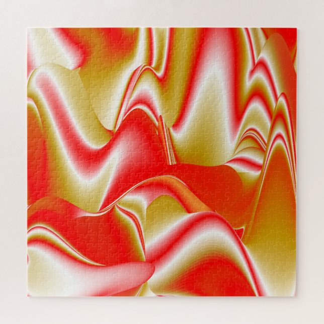 Liebe und Gold Abstrakt 3D Rainbowart Puzzle (Horizontal)