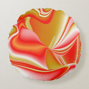 Liebe und Gold Abstrakt 3D Rainbowart Rundes Kissen