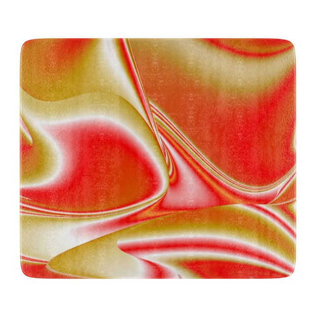 Liebe und Gold Abstrakt 3D Rainbowart Schneidebrett (Vorderseite)