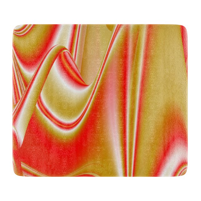 Liebe und Gold Abstrakt 3D Rainbowart Schneidebrett (Vorderseite)