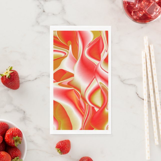 Liebe und Gold Abstrakt 3D Rainbowart Serviette (Beispiel)