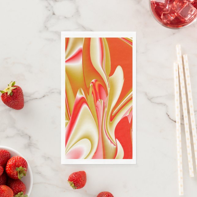 Liebe und Gold Abstrakt 3D Rainbowart Serviette (Beispiel)