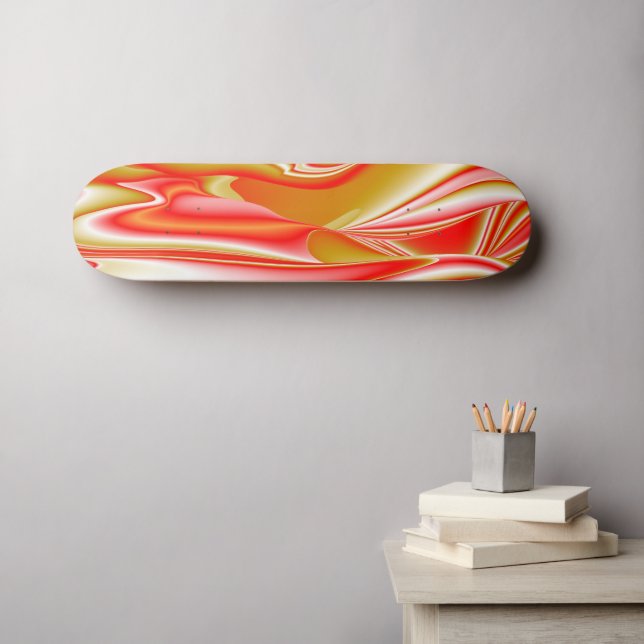 Liebe und Gold Abstrakt 3D Rainbowart Skateboard (Wandkunst (Horz))