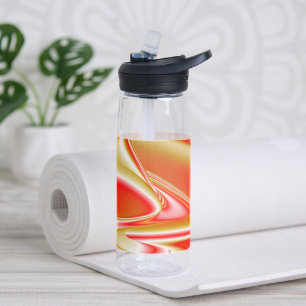 Liebe und Gold Abstrakt 3D Rainbowart Trinkflasche