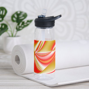 Liebe und Gold Abstrakt 3D Rainbowart Trinkflasche