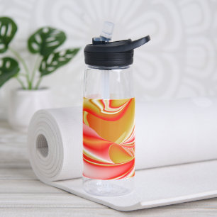 Liebe und Gold Abstrakt 3D Rainbowart Trinkflasche