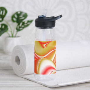 Liebe und Gold Abstrakt 3D Rainbowart Trinkflasche